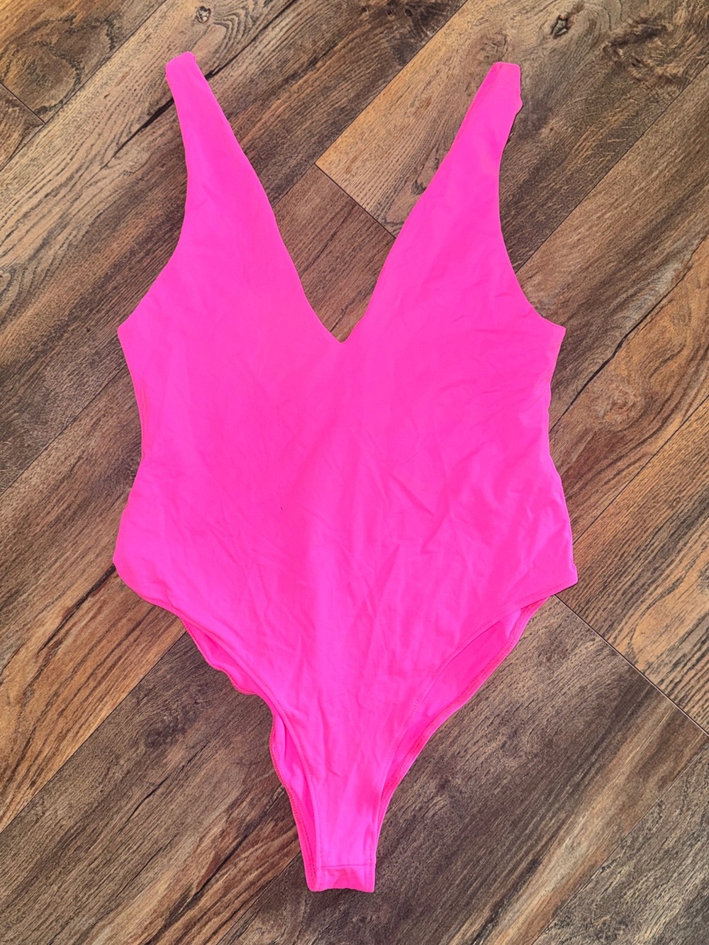 Zara Hot Pink V-Neck Bodysuit